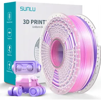 Filament SUNLU PLA 1.75mm 1kg SILK RAINBOW 03 2x hedvábná duhová vícebarevná