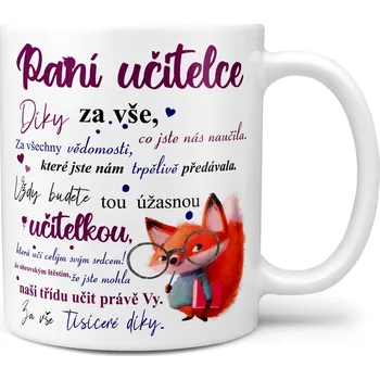 Hrnek 330 ml - Paní učitelce - liška