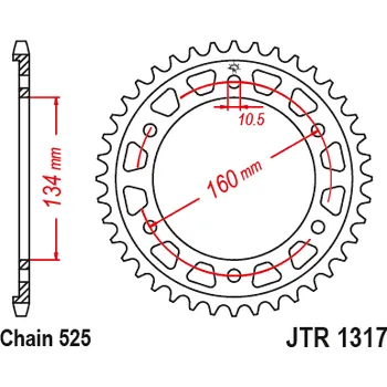 Řetězová sada pro motocykl JT-Sprockets JTR1317-40 řetězová rozeta zadní