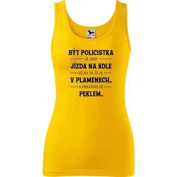 Dámské tílko s potiskem Být policistka Velikost: M, Barva: Žlutá