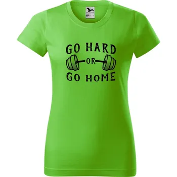 Dámské tričko Dámské tričko s potiskem Go hard Barva trička: Apple green, Velikost: 2XL