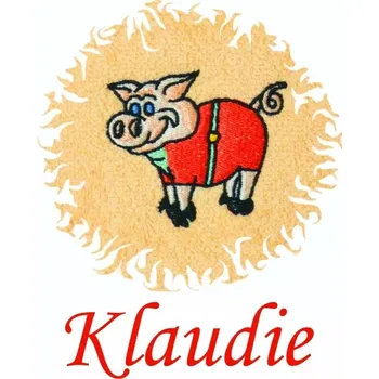 Dětská osuška s výšivkou a jménem QUALITY 400 g/m2 - PRASÁTKO