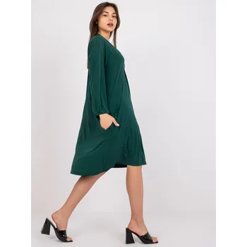 Dámské šaty Dámské šaty Dress-EM-SK-604.10P-tmavě zelená jedna velikost