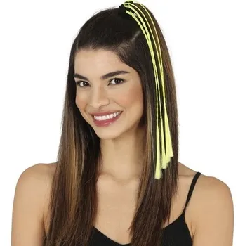 Karnevalový doplněk Guirca Copánky na gumičcce žluté 35 cm 3 ks