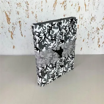 Vzorovaná TVRDÁ složka/pořadač na gumičku Box A4 KAMUFLÁŽ Ozdobná ŠEDÁ Velká složka