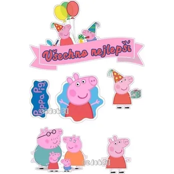 Přisada na vaření a pečení Prasátko Pepina 11 - jedlý papír - Bez úprav / Jedlý papír / Decor gel 50 g +39 Kč