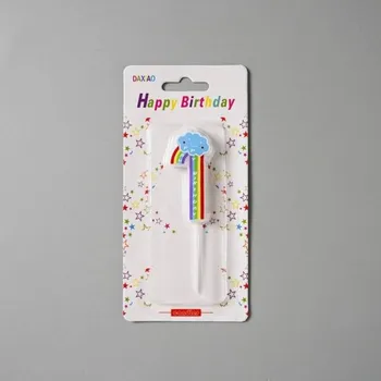 Dortová svíčka Duhová svíčka s obláčkem - číslo 1