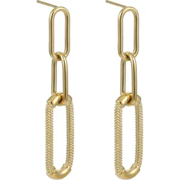 Náušnice Free Style Zlaté náušnice z chirurgické oceli visací ESS690 Velikost naušnic: 52mm