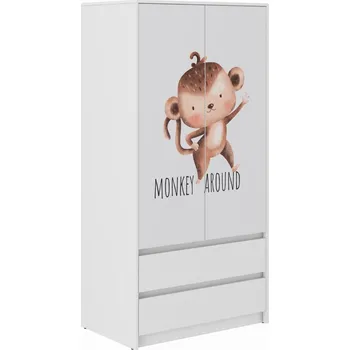Dětská skříň Dětská šatní skříň s opičkou 180x55x90 cm