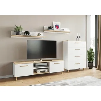 Obývací stěna Nábytková Stěna FIORD dub artisan-bílý skandinávský PER