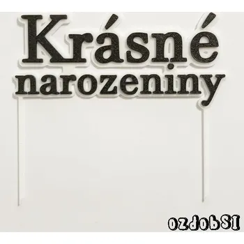 Krásne narozeniny č.12 - plastový zápich - Tmavě zlatá