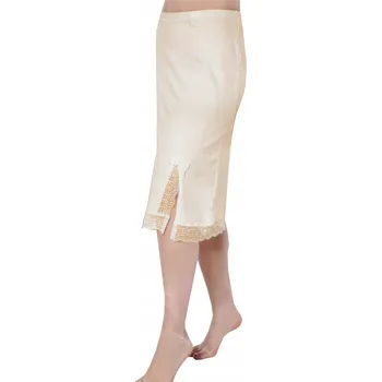 Dámské šaty SPODNIČKA BEŽOVÁ POD ŠATY HLADKÁ S KRAJKOU DOVE vel XL