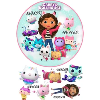 Jedlá dekorace na dort Gabbi 9 - jedlý papír - Bez úprav / Jedlý papír / Bez decor gelu