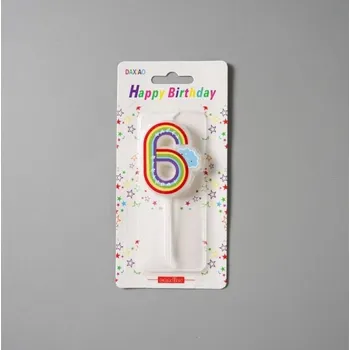 Dortová svíčka Duhová svíčka s obláčkem - číslo 6