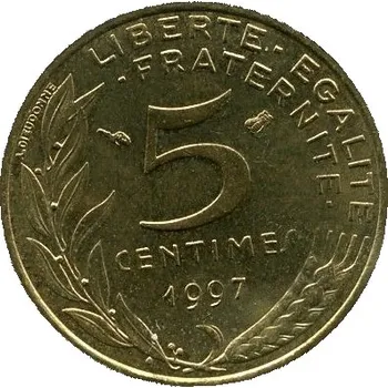 FRANCIE. 5 centimes 1997. KM-933