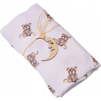 Přebalování MUŠELÍNOVÁ PLENKA TEDDY 70X70 CM BAVLNA 100%