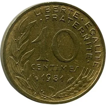 FRANCIE. 10 centimes 1981.