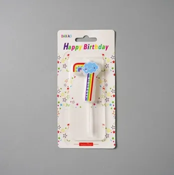 Dortová svíčka Duhová svíčka s obláčkem - číslo 7