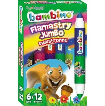 Oboustranné Fixy popisovače děti, školní popisovače Bambino, sada fixů pro děti, 6 fixy ks