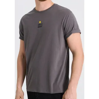 Sinsay - Tričko s potiskem SmileyWorld® - šedá - 7298F-09X - 7298F-09X-XS