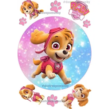 Jedlá dekorace na dort Paw Patrol č.14 jedlý papír - Bez úprav / Jedlý papír / Bez decor gelu