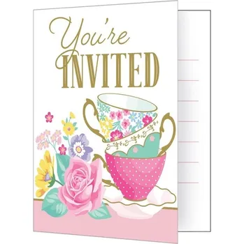 Party dekorace Godan POZVÁNKY Čajová party 8ks