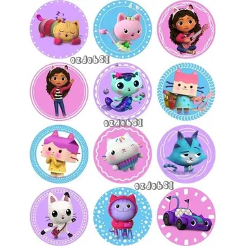 Jedlá dekorace na dort Gabbi 12 - jedlý papír - Bez úprav / Jedlý papír / Bez decor gelu