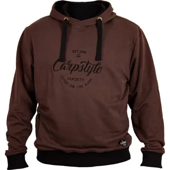 Rybářské oblečení Mikina Carpstyle Brown Forest Hoodie Velikost M