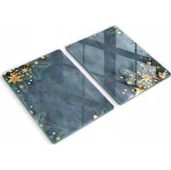 Obraz Skleněné kuchyňské desky na krájení s grafikou 2x40x52 cm Vánoční ozdoby