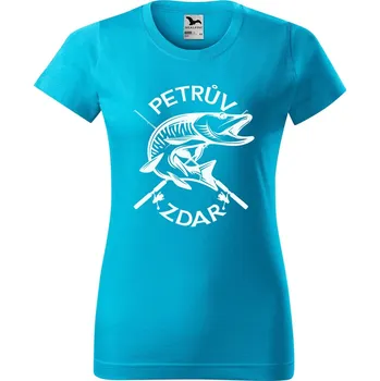 Dámské tričko Dámské tričko s potiskem Petrův zdar Barva trička: Tyrkysová - 44, Velikost: L