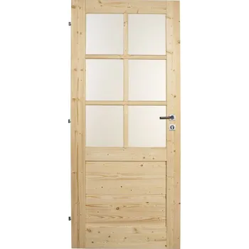 Interiérové dveře Jola Interiérové dveře 6S, 80 L, 850 × 1985 mm, masivní dřevo, levé, smrk, prosklené