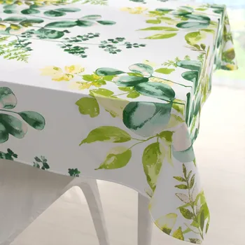 ubrus Bavlněný čtvercový ubrus Sandra SA-244 Zelený eukalyptus na bílém 50x50 cm