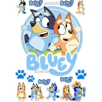 Jedlá dekorace na dort Pohádka Bluey č.3 - jedlý papír - Bez úprav / Jedlý papír / Bez decor gelu
