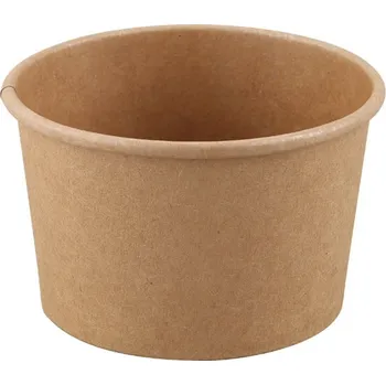 Jednorázové nádobí Miska papírová na polévku 250 ml pr. 98 mm KRAFT (50 ks)