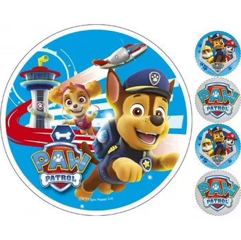 Jedlá dekorace na dort Paw Patrol č.6 jedlý papír - Bez úprav / Jedlý papír / Bez decor gelu