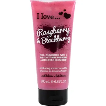 Tělový peeling I Love Raspberry & Blackberry Exfoliating Shower Smoothie 200 ml