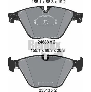 Brzdová destička Sada brzdových destiček, kotoučová brzda BENDIX Braking BPD1366