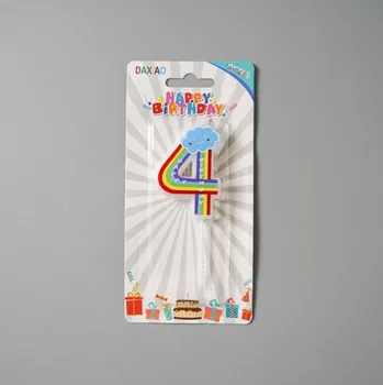 Dortová svíčka Duhová svíčka s obláčkem - číslo 4