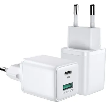 Nabíječka Joyroom (zástrčka EU) USB / USB typu C 30 W Power Delivery QuickCharge 3.0 AFC FCP bílá (L-QP303)