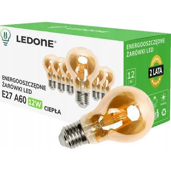 Žárovka 6x LED žárovka filament E27 A60 12W TEPLÁ retro Vintage Sada LED