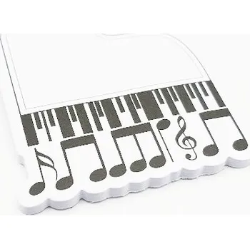 Samolepící hudební poznámkový blok - klavír plný not