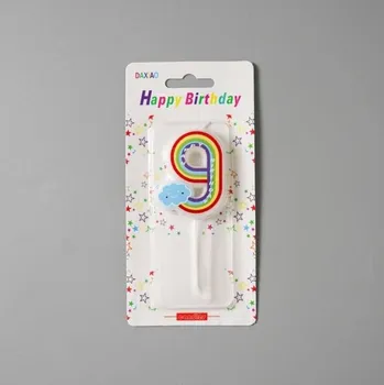 Dortová svíčka Duhová svíčka s obláčkem - číslo 9