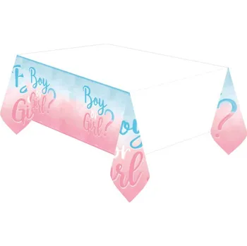 Jednorázový ubrus Amscan Papírový ubrus na Gender Reveal párty Kluk nebo holka | 120 x 180 cm