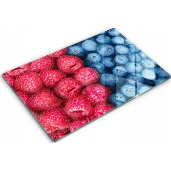 Obraz Dekorativní skleněná deska na indukci XXL 80x52 cm Ovoce maliny a borůvky