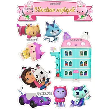 Jedlá dekorace na dort Gabbi 11 - jedlý papír - Bez úprav / Jedlý papír / Bez decor gelu