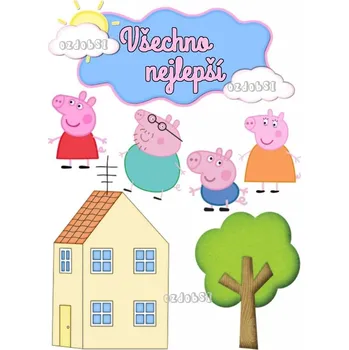 Přisada na vaření a pečení Prasátko Pepina 1 - jedlý papír - Úprava na přání +20 Kč / Jedlý papír / Bez decor gelu