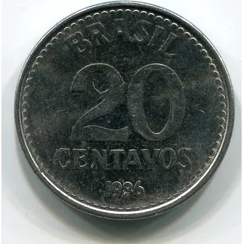BRAZÍLIE. 20 centavos 1986,