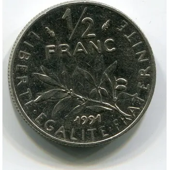 FRANCIE. 1/2 franc 1991.