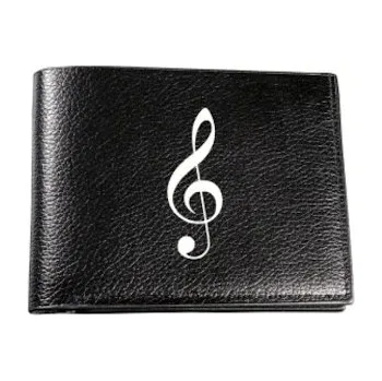 Černá peněženka s potiskem houslového klíče