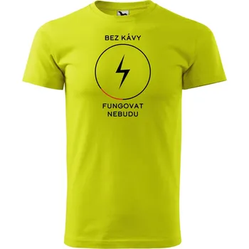 Pánské oblečení Pánské tričko s potiskem Bez kávy Velikost: M, Barva trička: Limetková